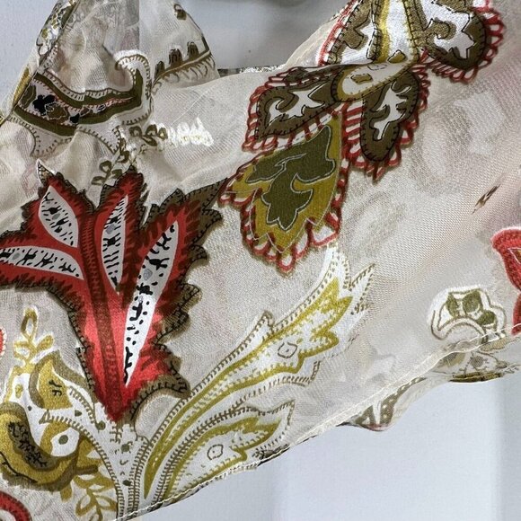 Christina Makowsky Silk Blend Paisley Tiered Midi Dress S Boho Luxe Resort $1295 - Picture 5 of 11